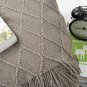 Battilo(52"x80", Grey)Knit Diamond Pattern Decorative Sofa Bed Couch