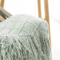 Battilo(52"x80", Light Blue)Knit Diamond Pattern Decorative Sofa Bed Couch
