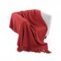 Battilo (Red, 50" x 60")Boon Knitted Tweed Throw Couch Cover Blanket
