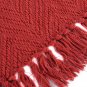 Battilo (Red, 50" x 60")Boon Knitted Tweed Throw Couch Cover Blanket