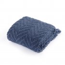 Battilo (Navy, 50" x 60")Boon Knitted Tweed Throw Couch Cover Blanket