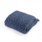 Battilo (Navy, 50" x 60")Boon Knitted Tweed Throw Couch Cover Blanket