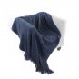 Battilo (Navy, 50" x 60")Boon Knitted Tweed Throw Couch Cover Blanket