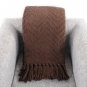 Battilo (Dark Brown, 50" x 60")Boon Knitted Tweed Throw Couch Cover Blanket