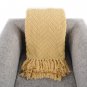 Battilo (Yellow, 50" x 60")Boon Knitted Tweed Throw Couch Cover Blanket