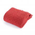 Battilo (Red, 56" x 96")Boon Knitted Tweed Throw Couch Cover Blanket