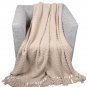 Battilo (Cream, 56" x 96")Boon Knitted Tweed Throw Couch Cover Blanket