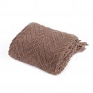 Battilo (Dark Brown, 56" x 96")Boon Knitted Tweed Throw Couch Cover Blanket
