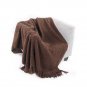Battilo (Dark Brown, 56" x 96")Boon Knitted Tweed Throw Couch Cover Blanket