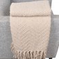Battilo (Cream, 56" x 96")Boon Knitted Tweed Throw Couch Cover Blanket