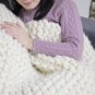 Battilo[51" by 59"]Manual Cosy Cable Knitting Throw All Season Blanket Super Giant Hand Knit Blanket