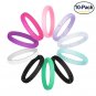 Battilo 10 Pack[Size 5]Silicone Wedding Ring for Women Colorful Silicone Rubber Band Wedding Bands