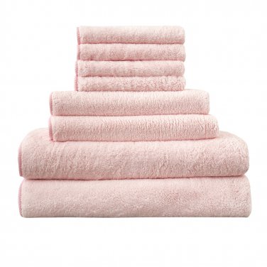 Battilo [Pink] Fast Drying Extra Large Bath Towel Set Spa & Hotel Quality - Pack of 8