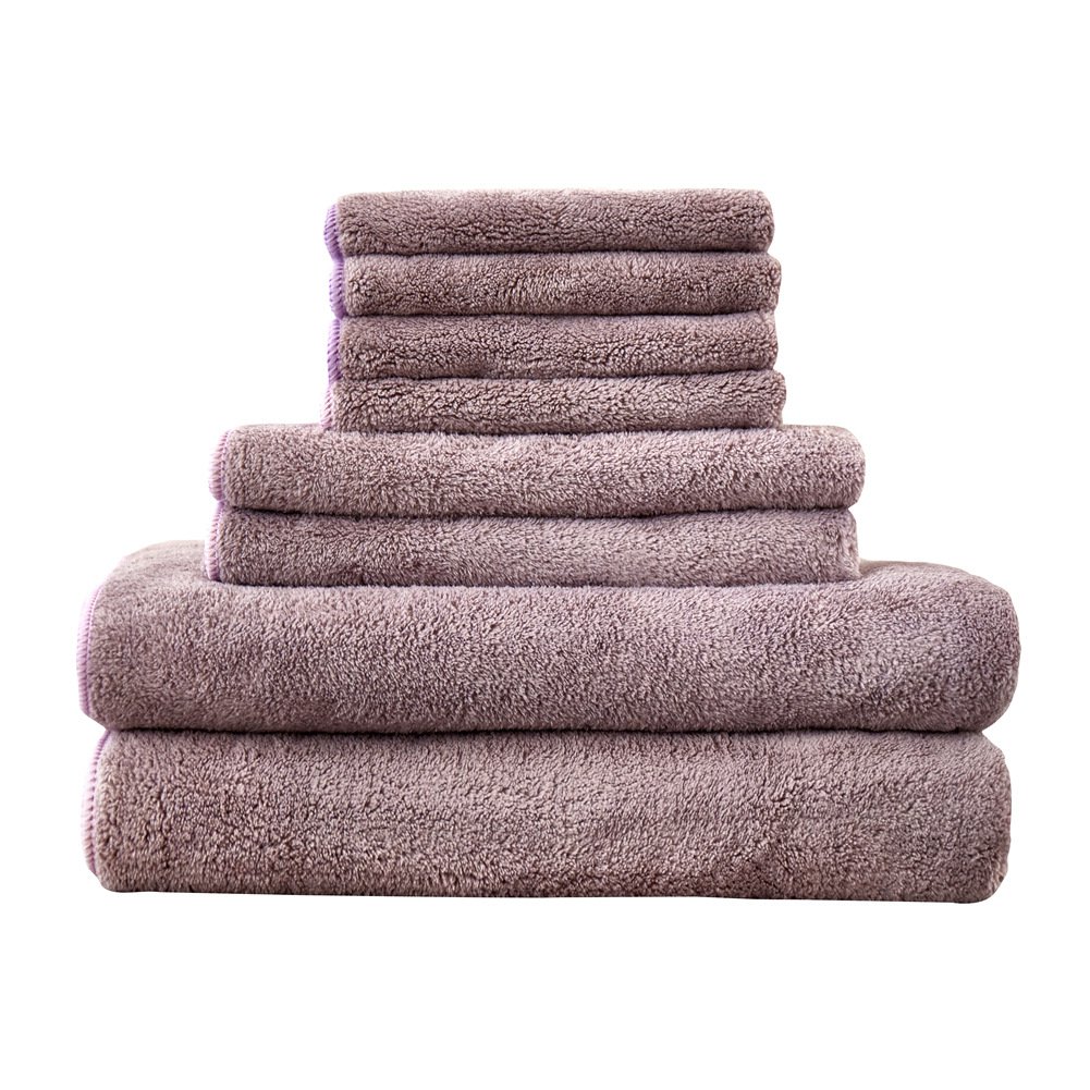 Battilo [Brown] Fast Drying Extra Large Bath Towel Set Spa & Hotel Quality Pack of 8