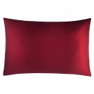 Battilo (Burgundy)100% Pure Mulberry Silk 19 Momme Charmeuse Silk Pillowcase Cotton underside 1pc