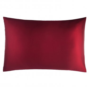 Battilo (Burgundy)100% Pure Mulberry Silk 19 Momme Charmeuse Silk Pillowcase Cotton underside 1pc