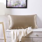 Battilo (Cappuccino)100% Pure Mulberry Silk 19 Momme Charmeuse Silk Pillowcase Cotton underside 1pc