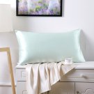 Battilo (Light green)100% Pure Mulberry Silk 19 Momme Charmeuse Silk Pillowcase Cotton underside 1pc