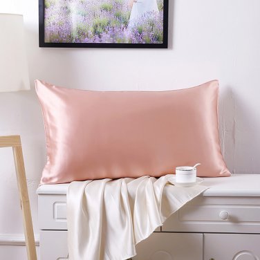 Battilo (Rubber red)100% Pure Mulberry Silk 19 Momme Charmeuse Silk Pillowcase Cotton underside 1pc