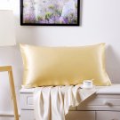 Battilo (Yellow)100% Pure Mulberry Silk 19 Momme Charmeuse Silk Pillowcase Cotton underside 1pc