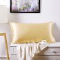 Battilo (Yellow)100% Pure Mulberry Silk 19 Momme Charmeuse Silk Pillowcase Cotton underside 1pc
