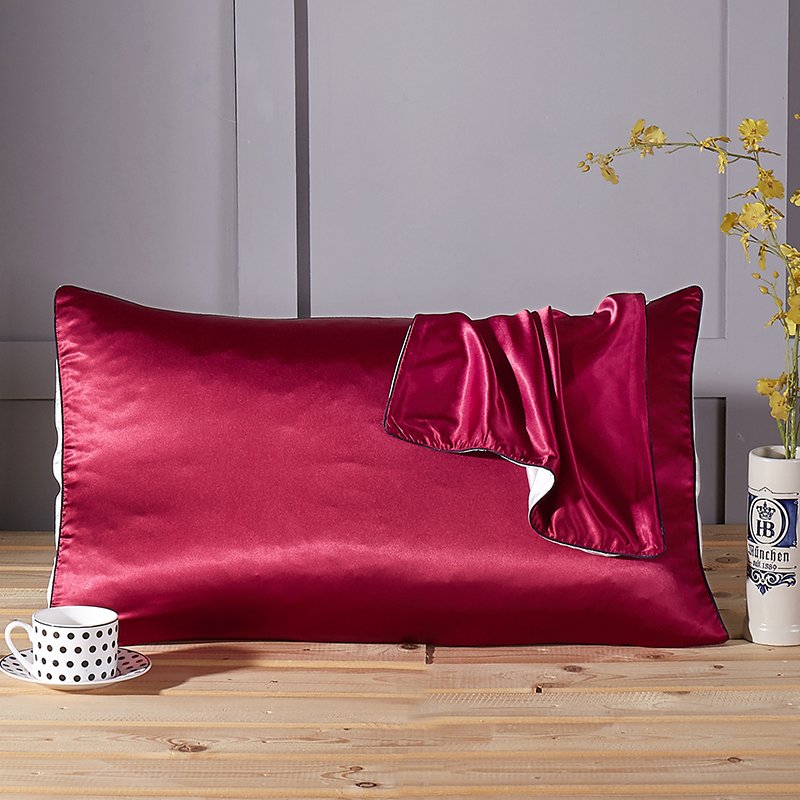 Battilo (Burgundy)Satin Silk Pillowcase for Hair & Facial Skin to