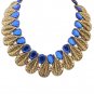 Women Fashion Retro Ethnic Style Leaf Waterdrop Bohemia Vintage Choker Bib Chain Necklace