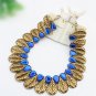 Women Fashion Retro Ethnic Style Leaf Waterdrop Bohemia Vintage Choker Bib Chain Necklace