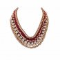 Women Fashion Retro Ethnic Style Multi-layer Braided Chain Statement Necklace