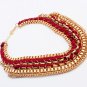 Women Fashion Retro Ethnic Style Multi-layer Braided Chain Statement Necklace
