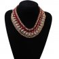 Women Fashion Retro Ethnic Style Multi-layer Braided Chain Statement Necklace