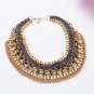 Women Fashion Retro Ethnic Style Multi-layer Braided Chain Statement Necklace