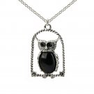 Women Fashion Retro Gemstone Vintage Owl Pendants Necklace