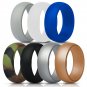 Battilo Silicone [size 8]Wedding Ring for Men/Women 7 Pack Comfortable Antibacterial Rubber Rings