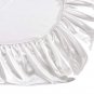 Battilo (White,TWIN)Fitted Sheet Deep Pocket Satin Silk Bed Sheet Wrinkle, Fade, Abrasion Resistant