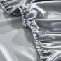 Battilo (Grey,TWIN)Fitted Sheet Deep Pocket Satin Silk Bed Sheet Wrinkle, Fade, Abrasion Resistant