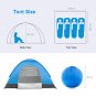 Battilo[Green]Pop Up Tent Automatic for Beach, Garden, Camping, Fishing, Picnic for 3-4 Persons