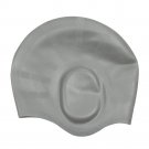 Battilo [Grey]Silicone Swimming Cap Adult Men Women Swimming Caps Hats,Pack of 2