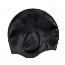 Battilo [Black]Silicone Swimming Cap Adult Men Women Swimming Caps Hats,Pack of 2