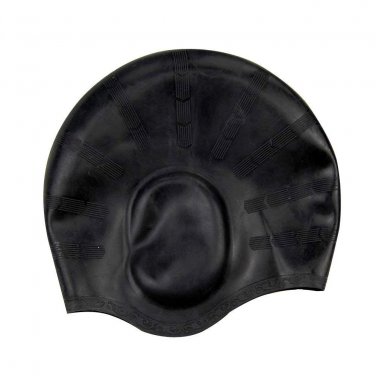 Battilo [Black]Silicone Swimming Cap Adult Men Women Swimming Caps Hats,Pack of 2
