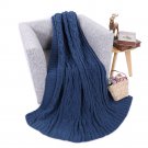 Battilo (Navy) Cable Knit Blanket Nature Soft Sofa Bed Cover Throw 50"x 60"