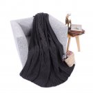 Battilo (Dark Grey) Cable Knit Blanket Nature Soft Sofa Bed Cover Throw 50"x 60"