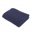 Battilo(Navy Blue)Cable Knitted Blanket Throws for Single Bed Sofa Chair Couch Cover 50"x60"