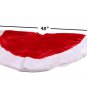 Battilo 48"Red and White Plush Christmas Tree Skirt Base Cover Carpet Home Party Decoration