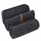 Battilo (Dark Grey)Felt Pencil Case Students Stationery Pouch Zipper Bag 3 Pack