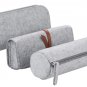 Battilo (Light Grey)Felt Pencil Case Students Stationery Pouch Zipper Bag 3 Pack