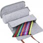 Battilo (Light Grey)Felt Pencil Case Students Stationery Pouch Zipper Bag 3 Pack