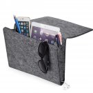 Battilo (Dark Grey)Felt Bedside Caddy Pocket Home Sofa Desk Bed Storage Organizer with Cable Holes