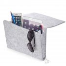 Battilo (Light Grey)Felt Bedside Caddy Pocket Home Sofa Desk Bed Storage Organizer with Cable Holes