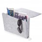 Battilo (Light Grey)Felt Bedside Caddy Pocket Home Sofa Desk Bed Storage Organizer with Cable Holes